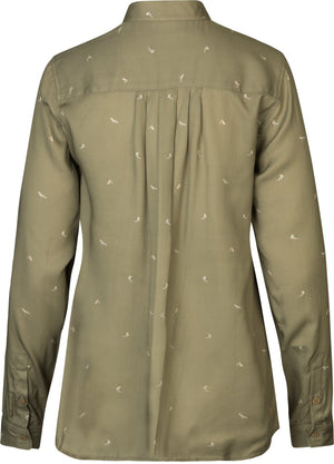 Abigail L/S skjorta Dam Dust Green/Flying Ducks – Härkila