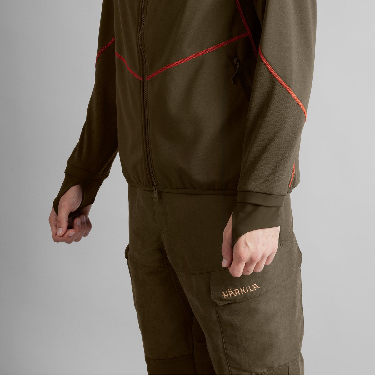 Scandinavian fleecejacka Willow green/Shadow brown - Härkila