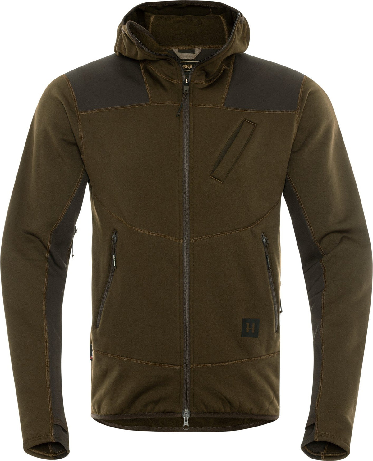 Deer Stalker fleece-hoodie Willow green/Shadow brown - Härkila