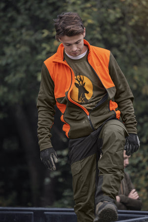 Elliot fleece Pine green/Hi-Vis orange - Seeland