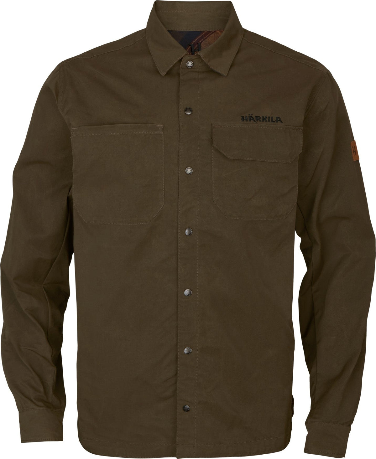 Eirik vändbar skjortjacka Dark warm olive/Burgundy - Härkila