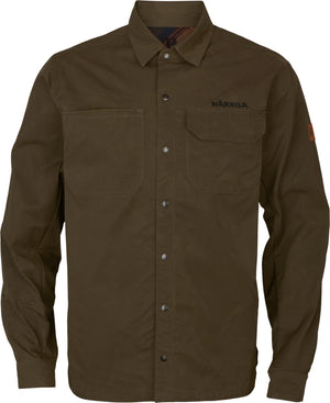 Eirik vändbar skjortjacka Dark warm olive/Burgundy - Härkila