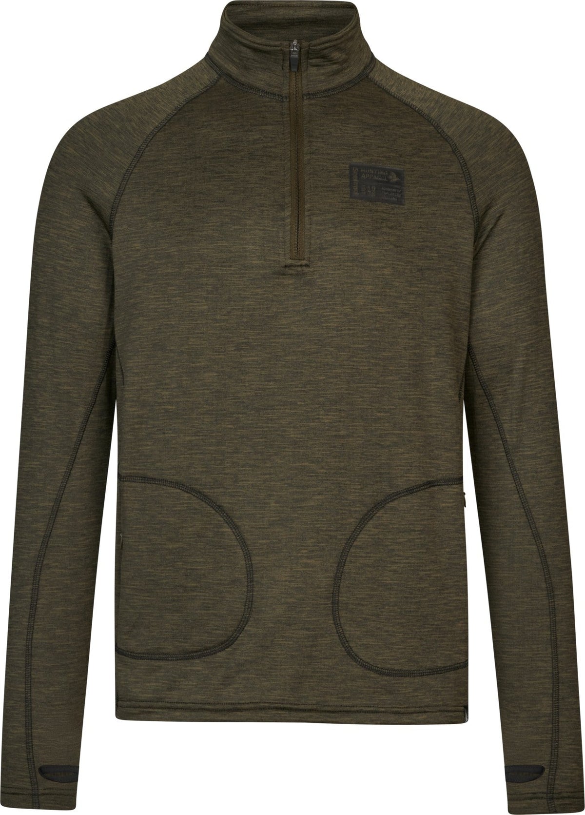 Peak Halv Dragkedja Pine green melange - Seeland