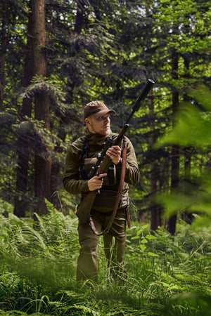 Deer Stalker fleece-hoodie Willow green/Shadow brown - Härkila