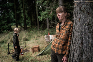 Skye Flannel skjorta för kvinnor Grizzly Brown/Terracotta Check - Seeland