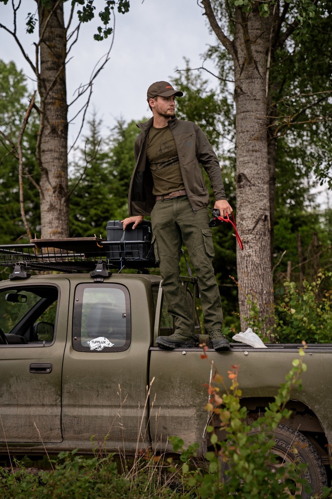 Olaf fleecejacka Willow green/Shadow grey - Härkila