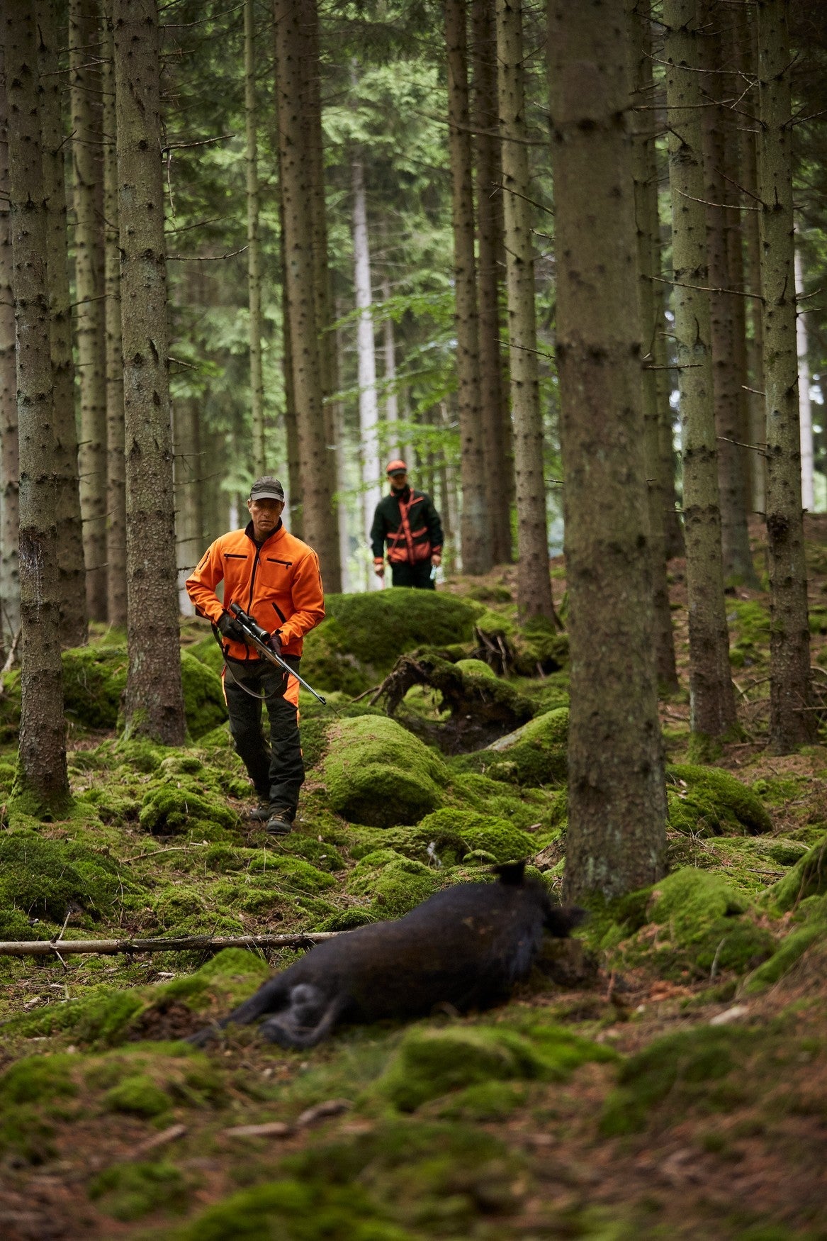 Kamko Fleecejacka Hunting green/Orange blaze - Härkila
