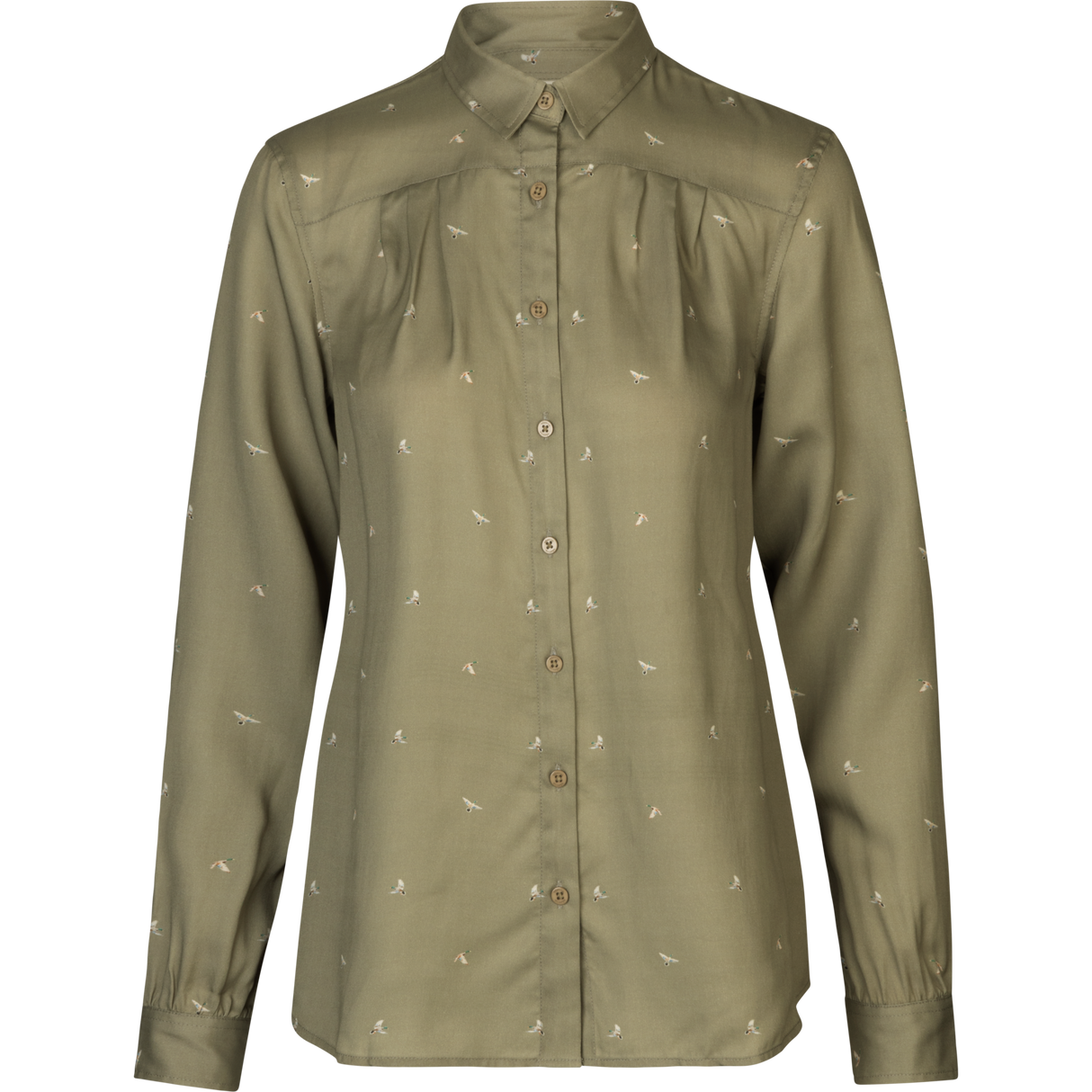 Abigail L/S skjorta Dam Dust Green/Flying Ducks – Härkila