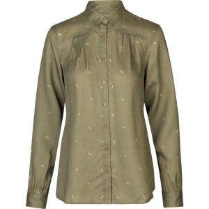 Abigail L/S skjorta Dam Dust Green/Flying Ducks – Härkila