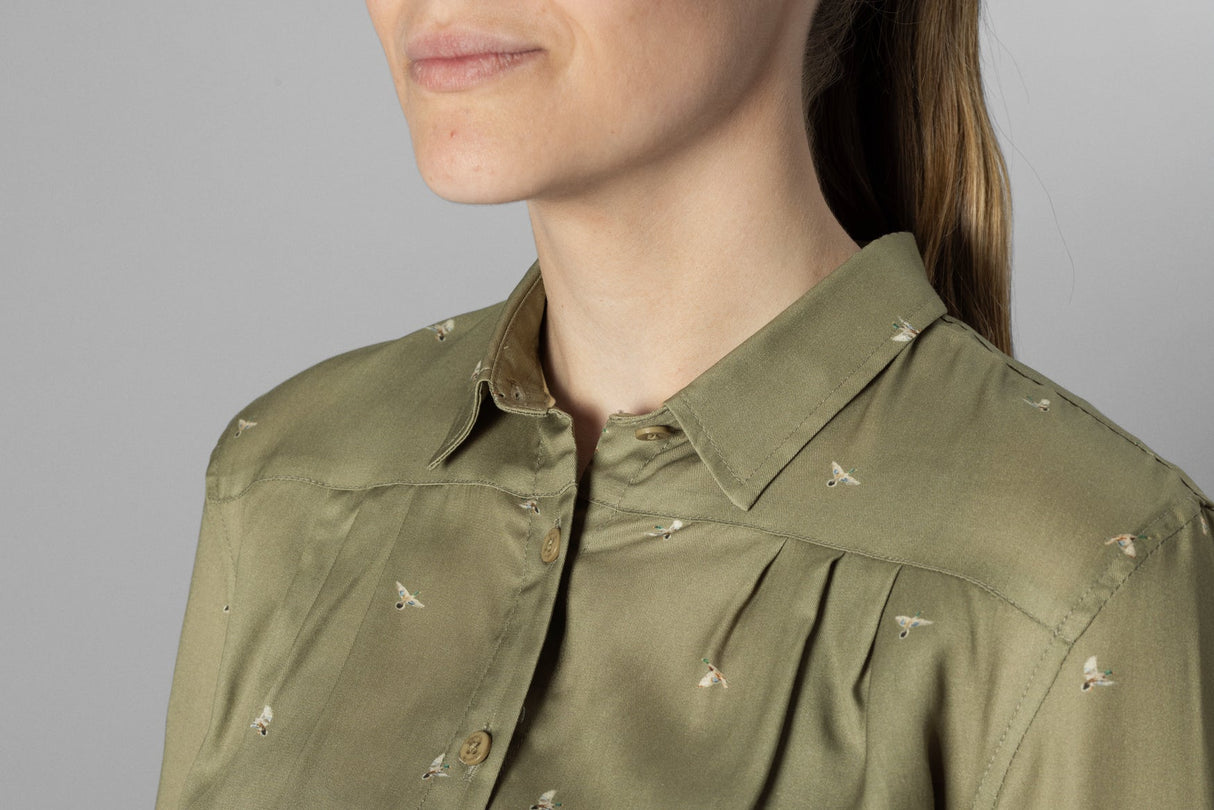 Abigail L/S tröja Dam Dust green/Flying ducks - Härkila