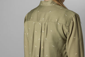 Abigail L/S damskjorta Dust green/Flying ducks - Härkila