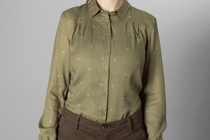 Abigail L/S damskjorta Dust green/Flying ducks - Härkila