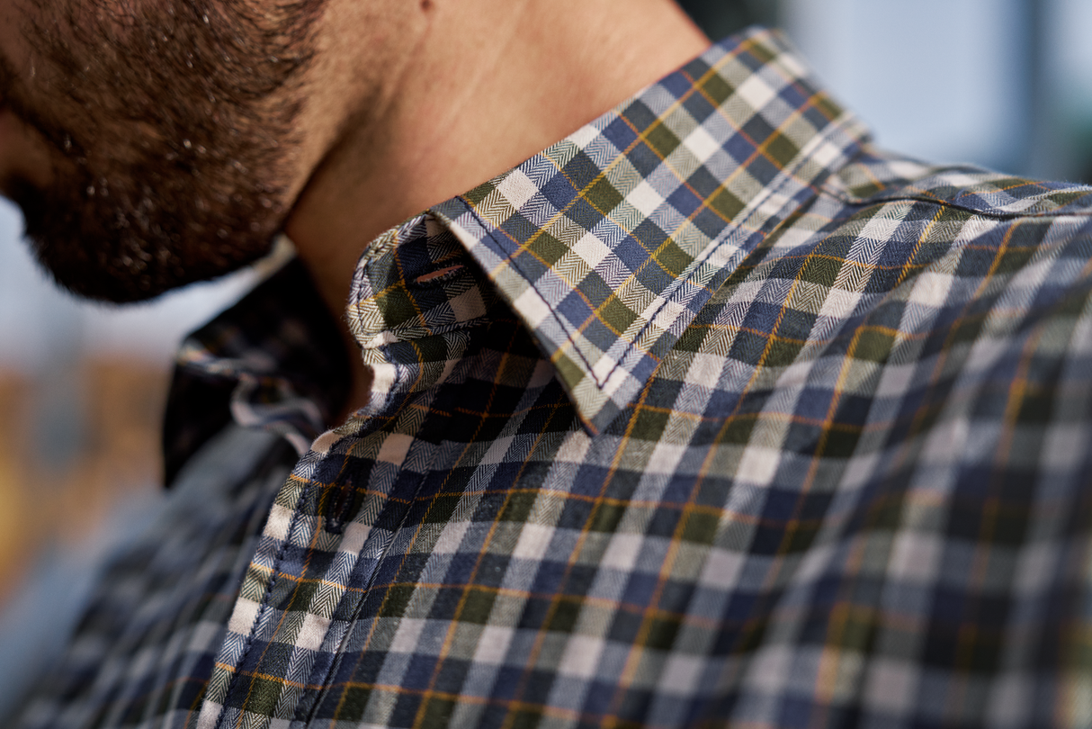 Fjell S/S-skjorta Naval Blue Check - Härkila
