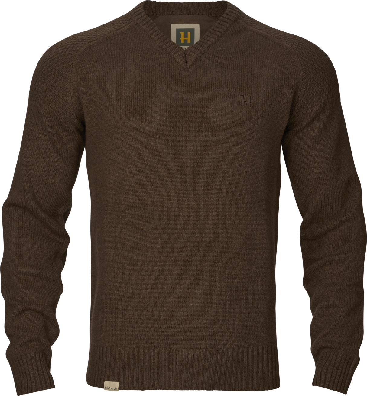 Merino V-ringad tröja Demitasse brown – Härkila