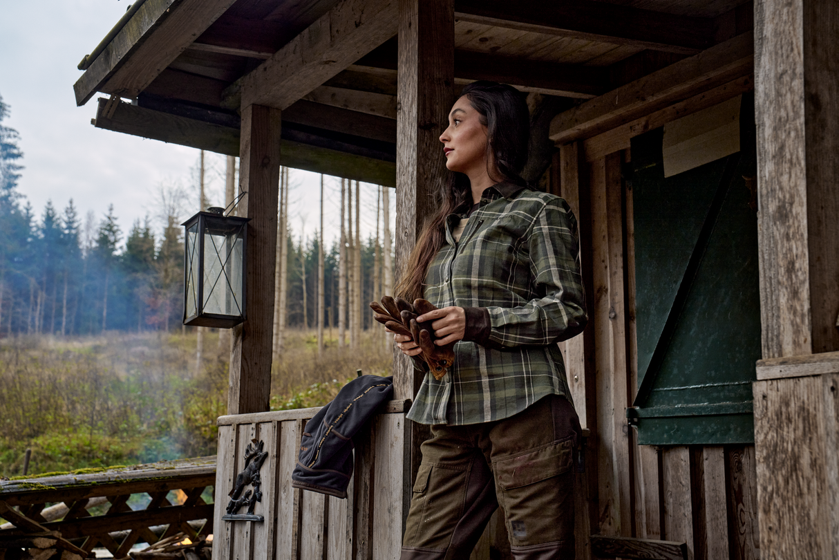 Pajala L/S Skjorta Dam - Olive Check – Härkila