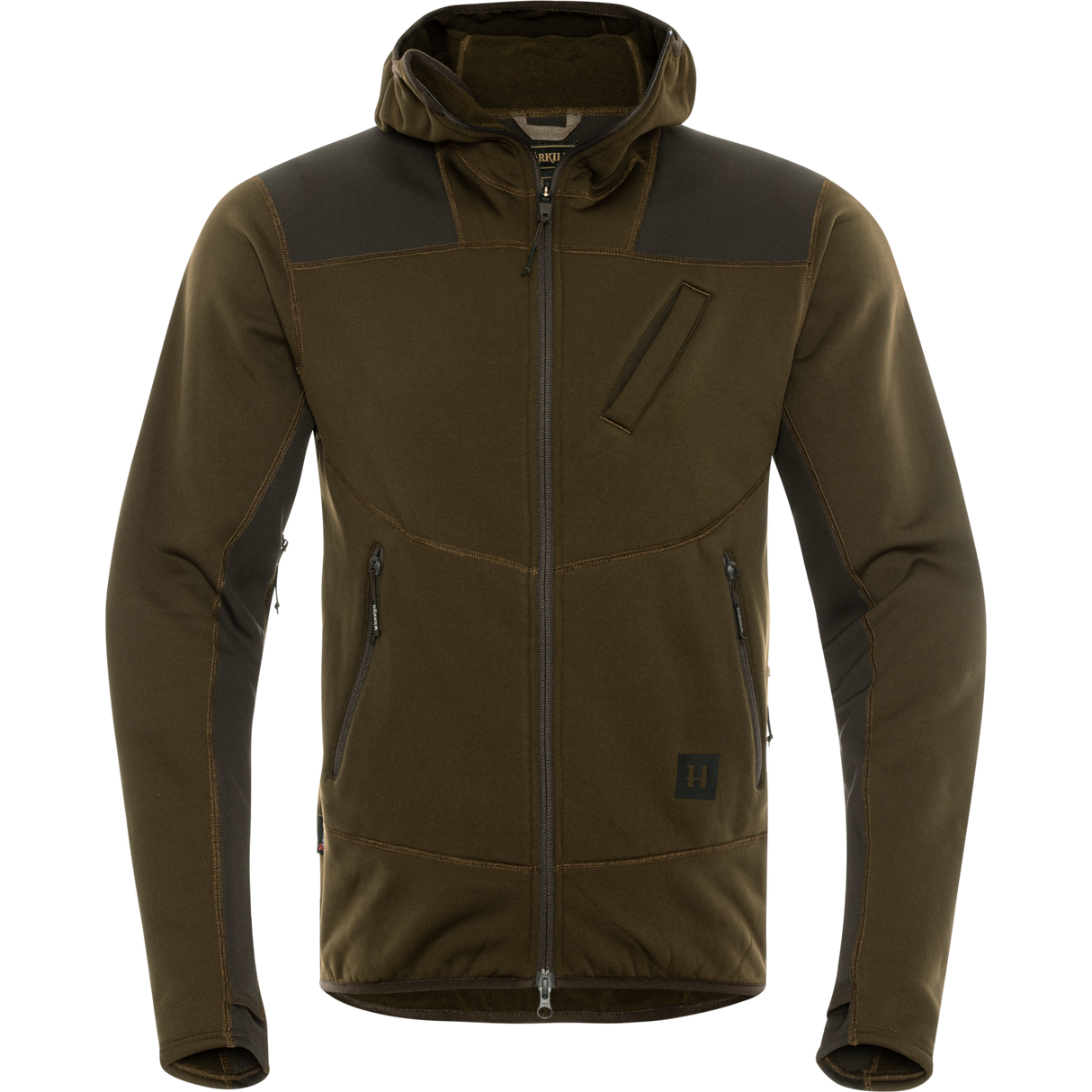 Deer Stalker fleece-hoodie Willow green/Shadow brown - Härkila