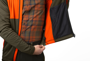 Elliot fleece Pine green/Hi-Vis orange - Seeland
