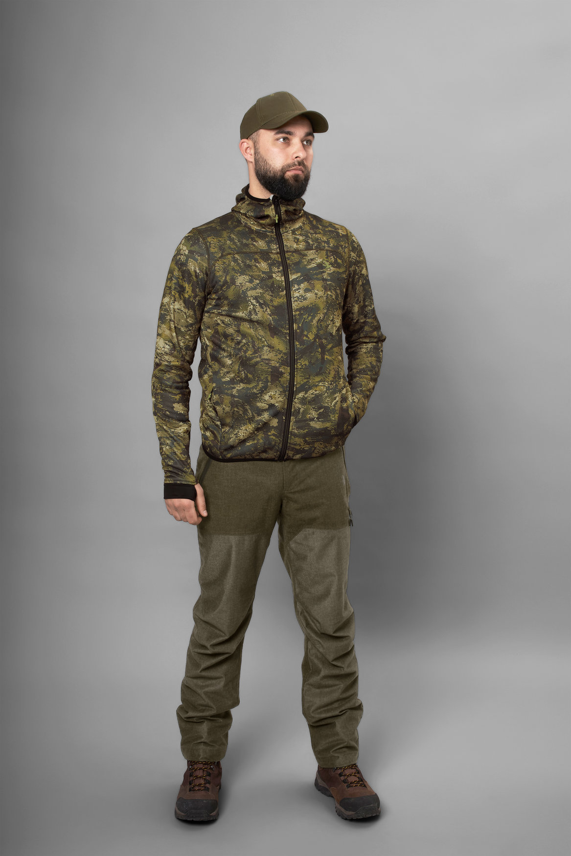 Power Camo fleecejacka InVis green - Seeland