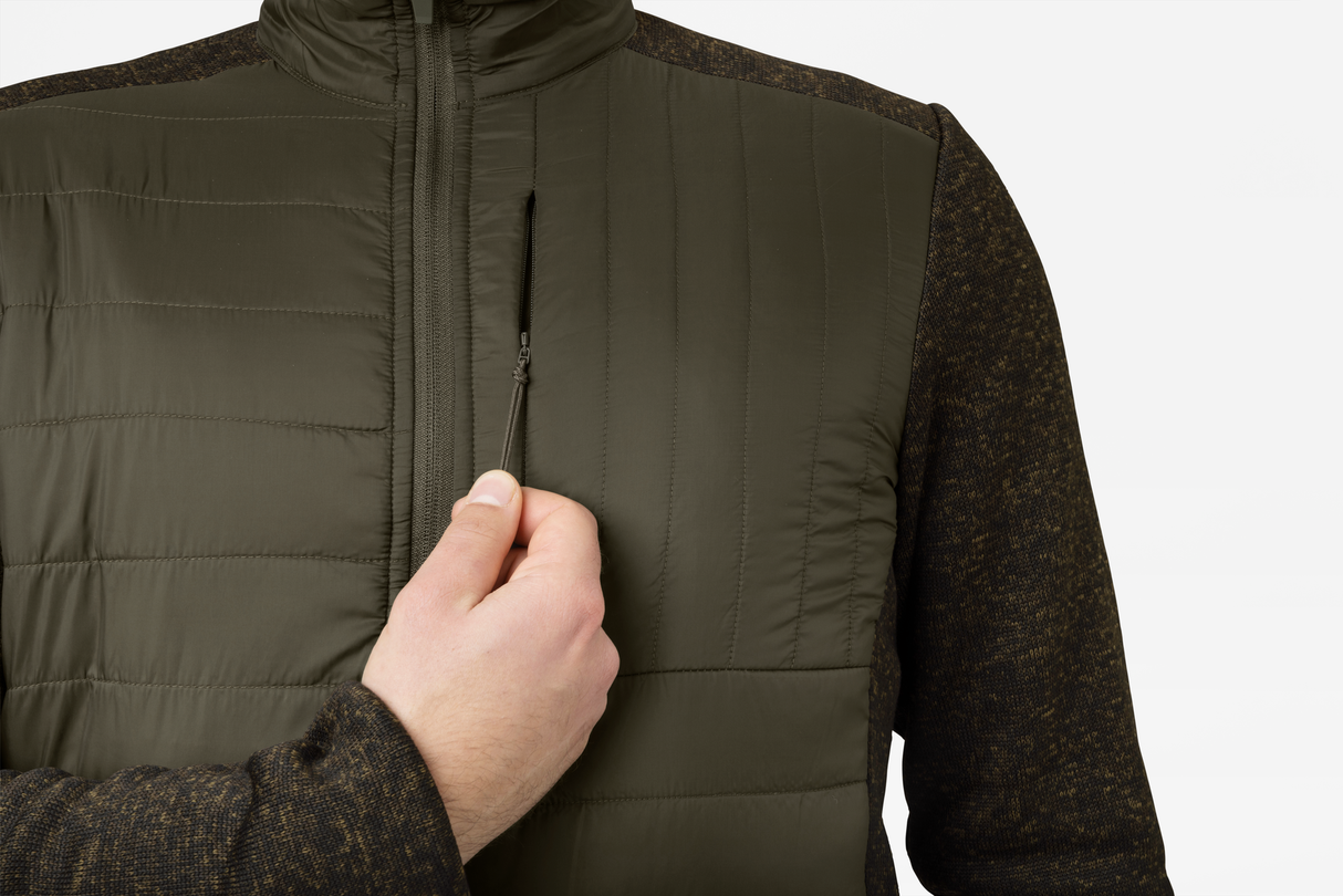 Theo Hybrid Fleece väst Pine green - Seeland