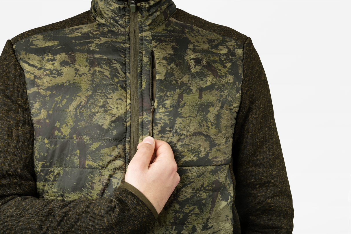 Theo Hybrid Kamouflage Fleeceväst Pine green/InVis green - Seeland