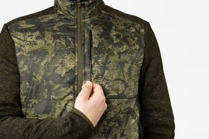 Theo Hybrid Kamouflage Fleeceväst Pine green/InVis green - Seeland