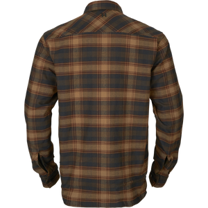 Eirik vändbar skjortjacka Dark warm olive/Burgundy - Härkila