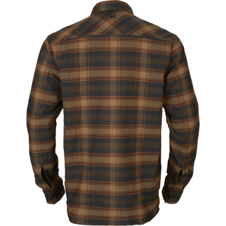Eirik vändbar skjortjacka Dark warm olive/Burgundy - Härkila