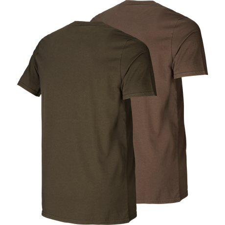 Grafisk t-shirt 2-pack Willow green/Slate brown - Härkila