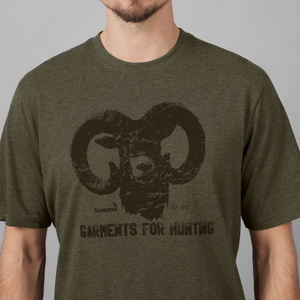 Frilufts-t-shirt Pine green melange - Seeland