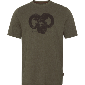 Frilufts-t-shirt Pine green melange - Seeland