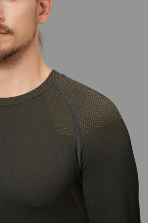 Base active L/S rund hals Dark willow green - Härkila