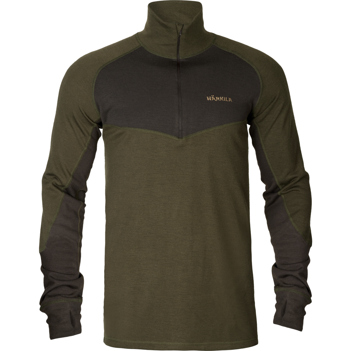 Base Warm med dragkedja i halsen Willow green/Shadow brown - Härkila