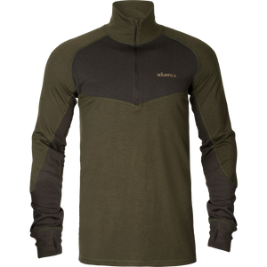 Base Warm med dragkedja i halsen Willow green/Shadow brown - Härkila