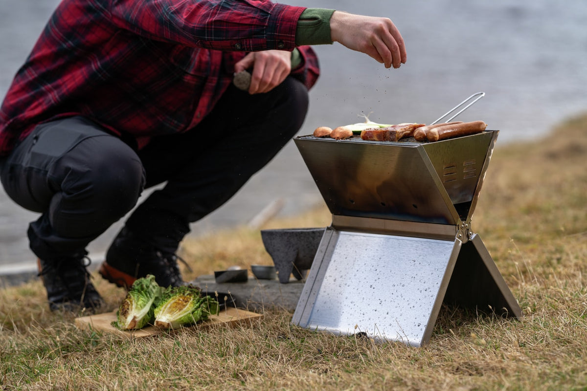 Hopfällbar grill - Hallmark - Rostfritt stål – Hallmark
