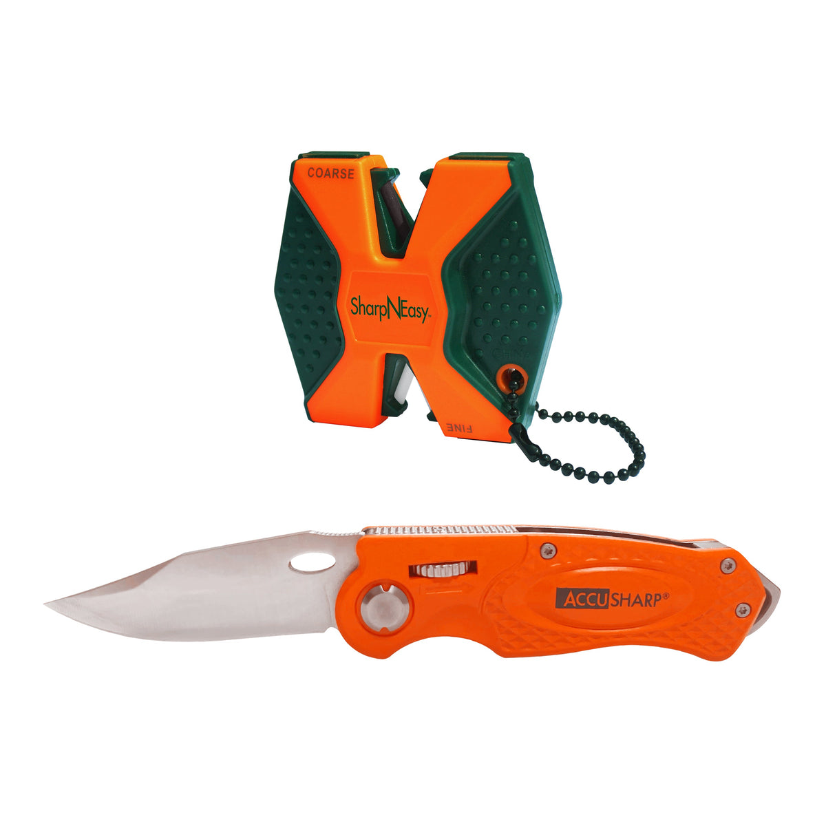 Hopfällbar kniv- och vässarsats Orange med lås - AccuSharp