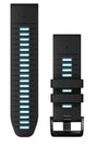 Quickfit 22 mm urremme, Sort/Cirrus Blue silikone 1