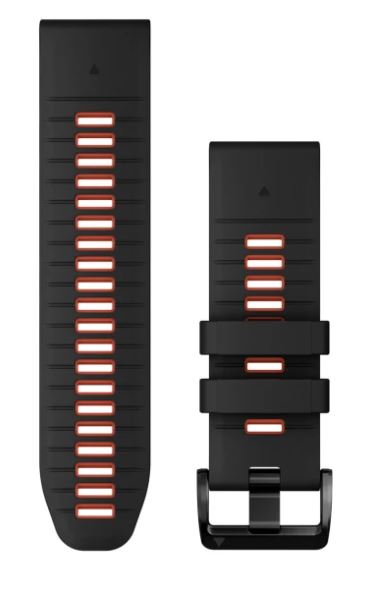 Quickfit 22 mm urremme, Black/Flame Red silikone 2