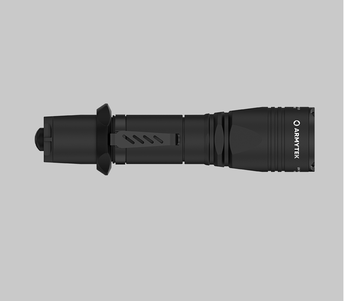 Dobermann Utökat set fullt utrustat för taktiska uppgifter: Ficklampa, 18650 Li-Ion-batteri, Laddare, Magnetfäste, Fjärrströmbrytare, Två färgfilter - Armytek