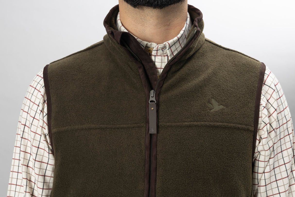 Woodcock Earl Fleece Väst Pine green melange - Seeland