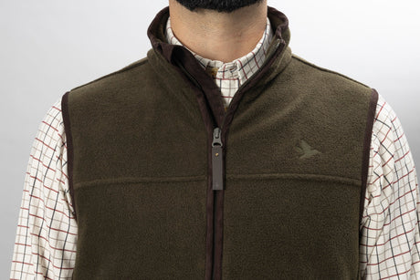 Woodcock Earl Fleece Väst Pine green melange - Seeland