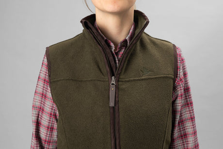 Woodcock Ivy Fleece Väst Pine green melange - Seeland