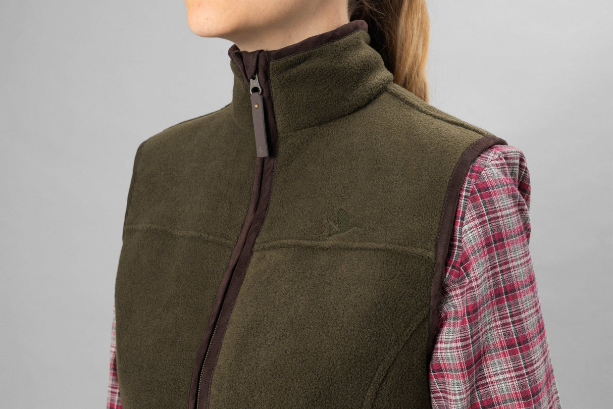 Woodcock Ivy Fleece Väst Pine green melange - Seeland