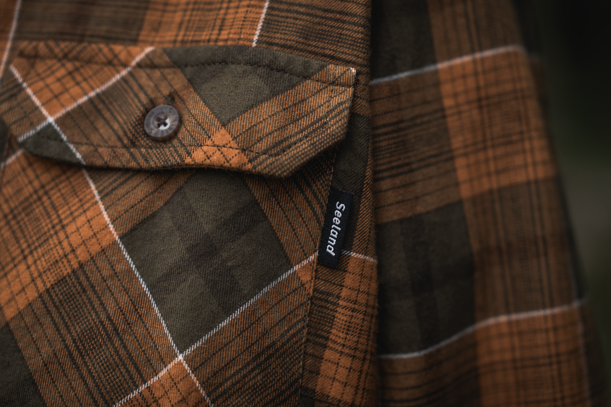 Skye Flannel skjorta för kvinnor Grizzly Brown/Terracotta Check - Seeland
