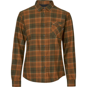 Skye Flannel skjorta för kvinnor Grizzly Brown/Terracotta Check - Seeland