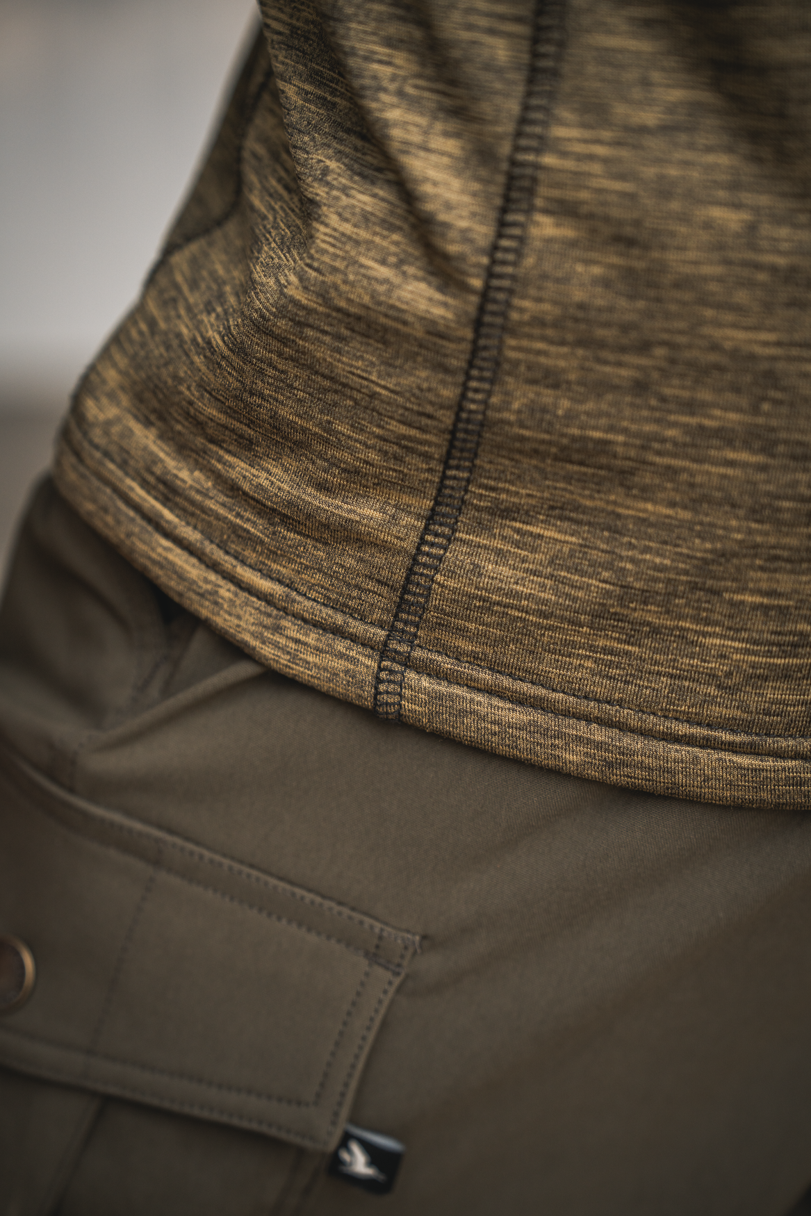Peak T-tröja Military Olive Melange - Seeland