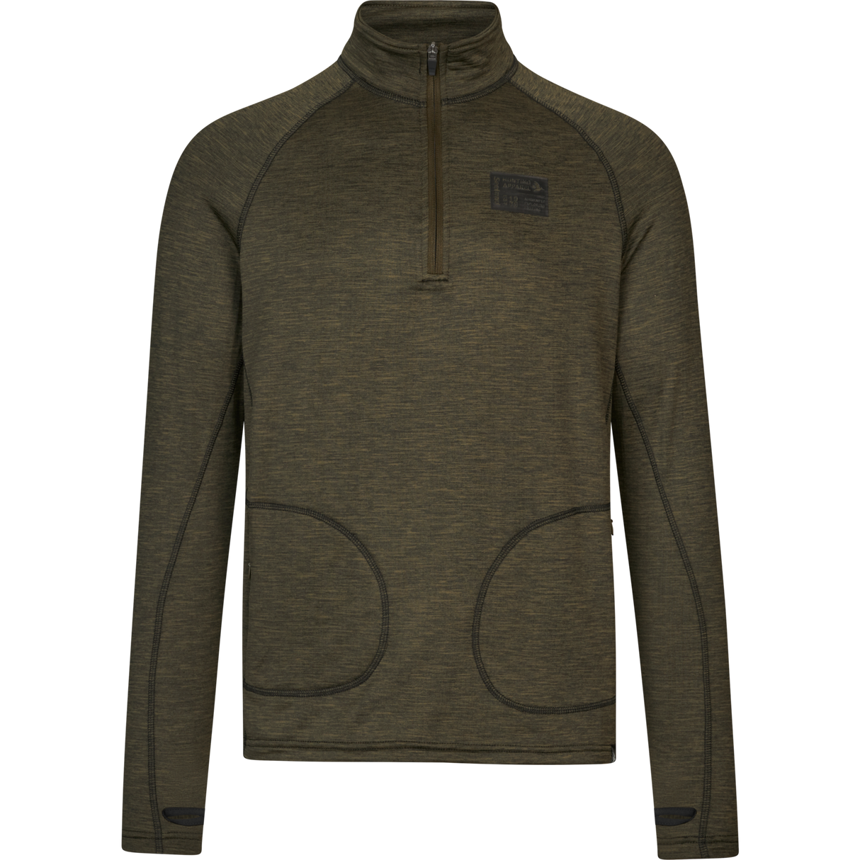 Peak Halv Dragkedja Pine green melange - Seeland
