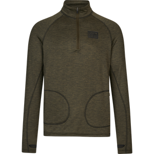 Peak Halv Dragkedja Pine green melange - Seeland