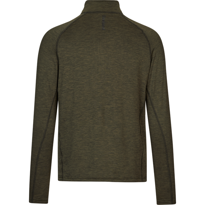 Peak Halv Dragkedja Pine green melange - Seeland