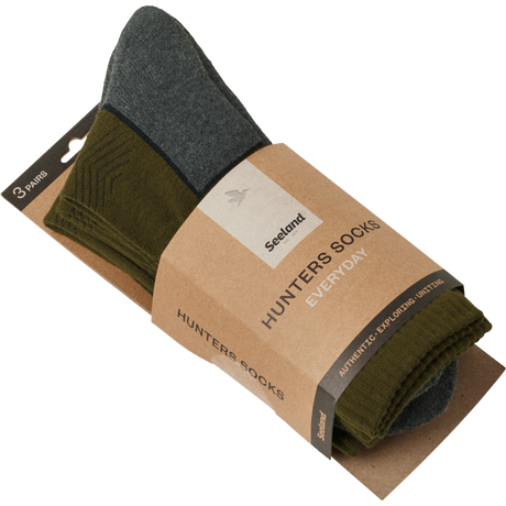 Field Strumpa - 3Pack Pine Green/Mörkgrå - Seeland