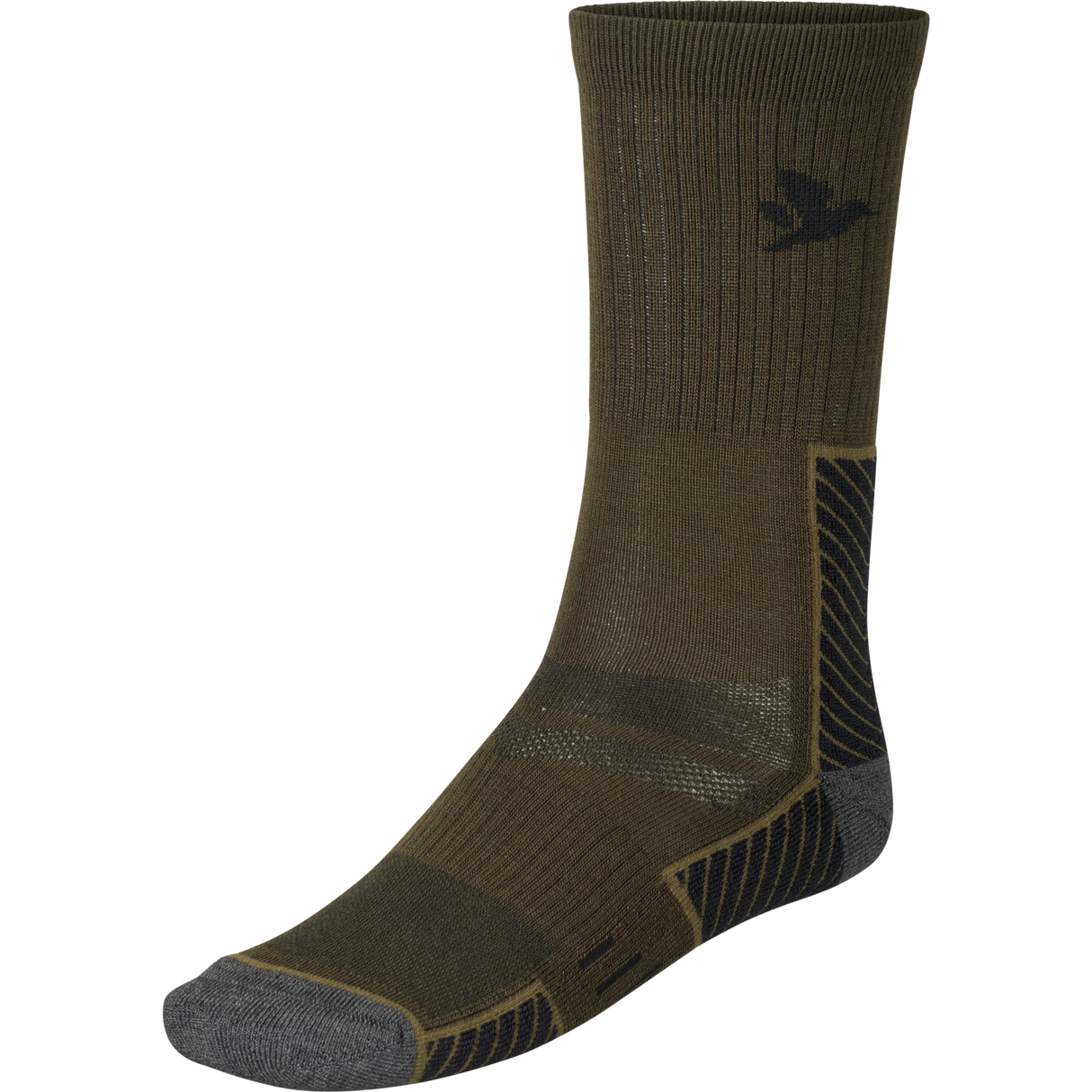 Field Merino-strumpor - 2-pack Pine Green/Military Olive - Seeland